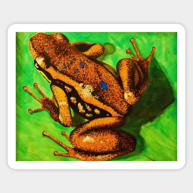 Poison Dart Arrow Frog--Speckled Orange Sticker by RJKpoyp